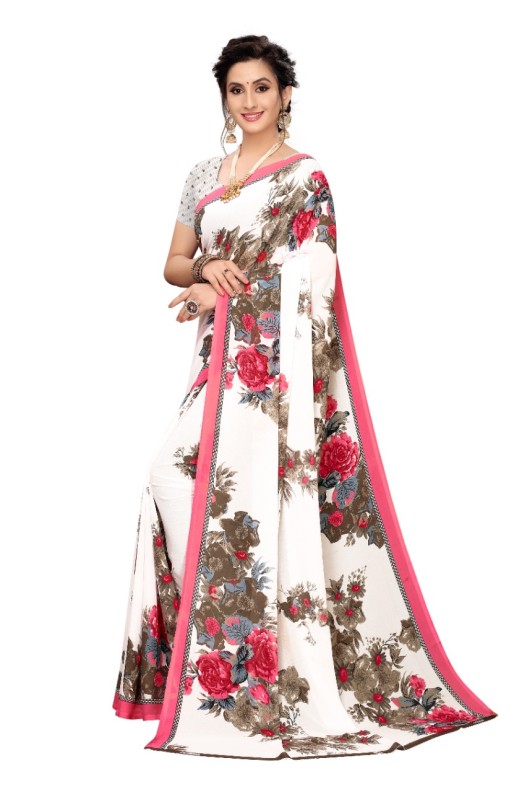 Fancy Georgette Printed Saree With blouse